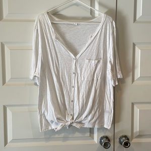 Caslon tie front button up top